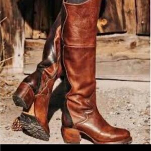 Stylish Brown Over the Knee Leather Boots